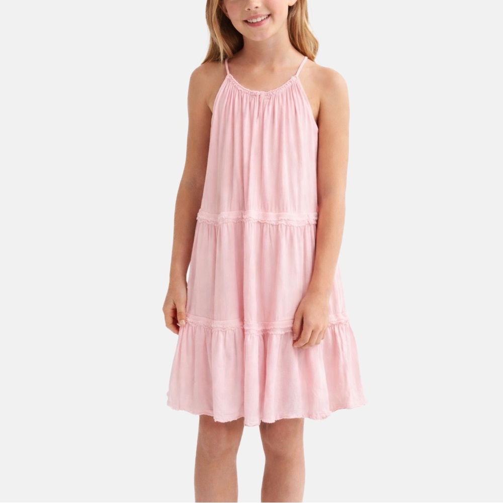 Nordstrom Girls Pink Tiered Halter Dress